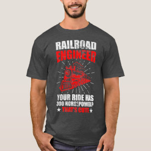 Steam Locomotive Railroad Engineer Retro Vintage T-Shirt