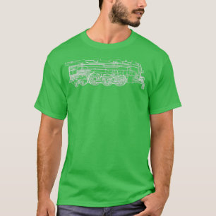 Steam Locomotive Railroad Train Lines 1 T-Shirt