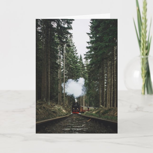 Steam Locomotive Vintage Train Lover Birthday  Card (Front)