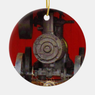 Steam powered Antique Tracter Ceramic Ornament