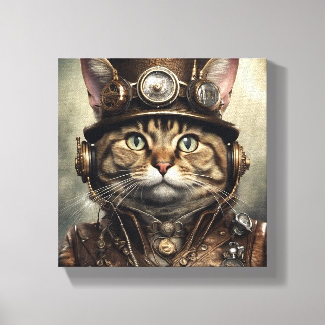 Steam Punk Cat Canvas Art (Front)