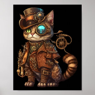 Steam Punk Cat Kitten Kitty Steampunk  Poster