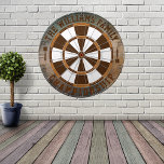 Steam Punk Family Name Personalized  Dartboard<br><div class="desc">Add your family name,  and easily create your personalized family name dartboard. Click the PERSONALIZE button to change the text colour or board colours.</div>