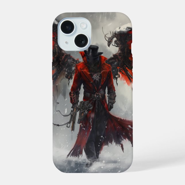 Steam Punk Fire Demon v2.0 iPhone 15 Case (Back)