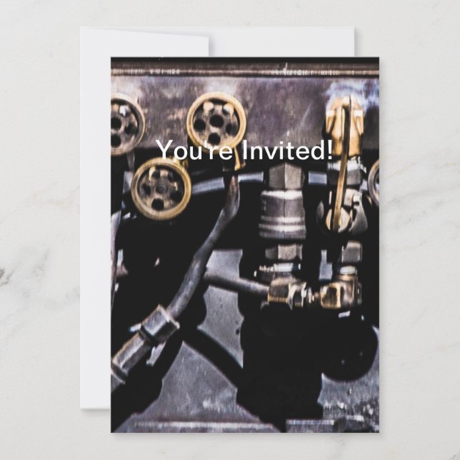 Steam Punk Gears and Gauges Invitation (Front)