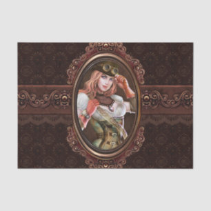 Steam Punk Gears Modern Retro Abstract Pattern Tissue Paper