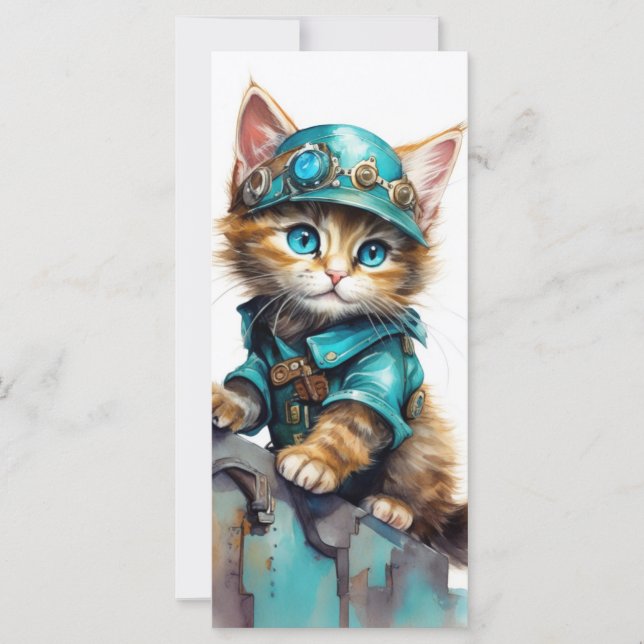 Steam Punk Kitten Card (Front)