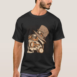 Steam Punk Skull With Hat Goggle Glasses Steampunk T-Shirt
