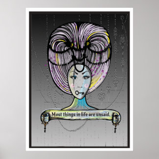 Steam punk style Rococo lady illustration Poster