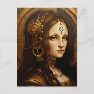 Steam Punky Mona Lisa Postcard