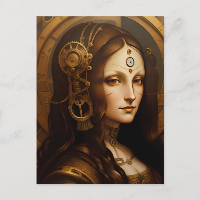 Steam Punky Mona Lisa Postcard (Front)