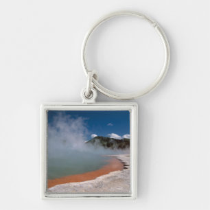 Steam rising from Champagne Pool at WAI-O-TAPU Keychain