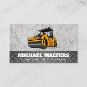Steam Roller Construction Vehicle Business Card