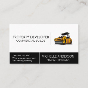 Steam Roller   Construction Vehicle Business Card