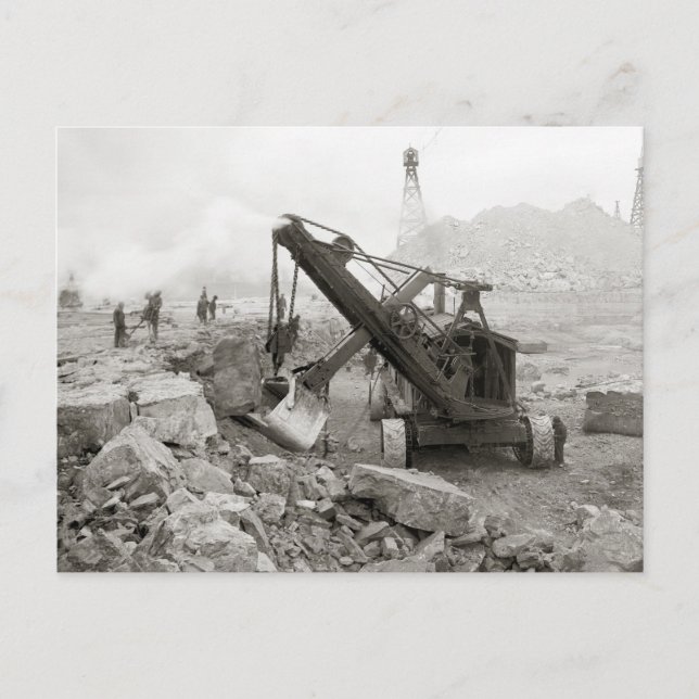 Steam Shovel, 1910 Postcard (Front)