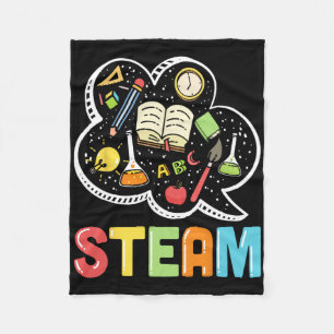 Steam Teacher And Student Byck To School Stem Fleece Blanket