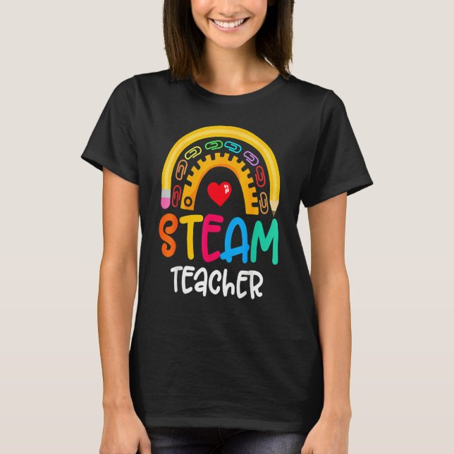 Steam Teacher Squad Team Crew Back To School Stem  T-Shirt (Front)