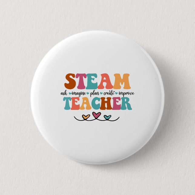 Steam Teacher Steam Squad Elementary Teaching Ck T 2 Inch Round Button (Front)