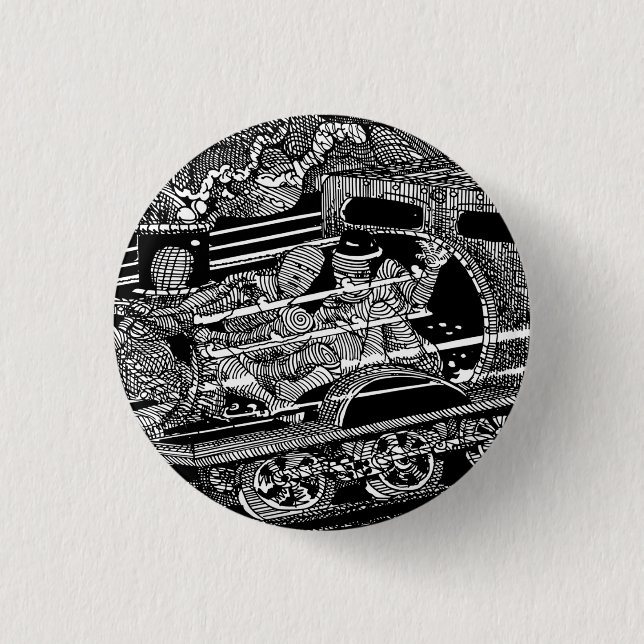 STEAM TRAIN 1 INCH ROUND BUTTON (Front)