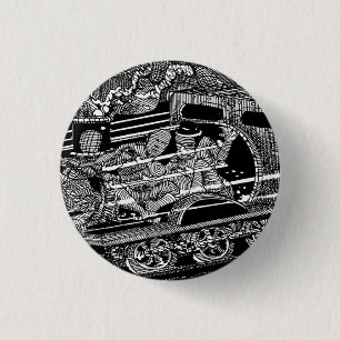 STEAM TRAIN 1 INCH ROUND BUTTON