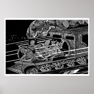 STEAM TRAIN BY BARRY COOKE POSTER