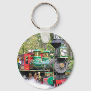 Steam train engine keychain