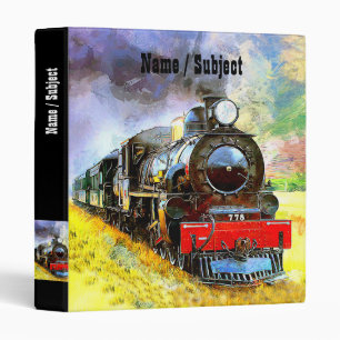 Steam Train Engine Locomotive 778 add name  Binder
