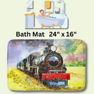 Steam Train Engine Locomotive 778   Bath Mat