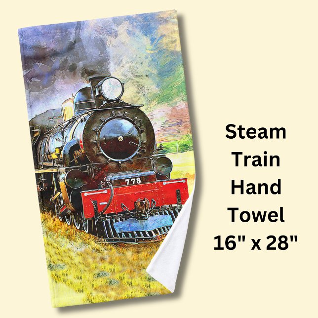 Steam Train Engine Locomotive 778    Hand Towel (Creator Uploaded)