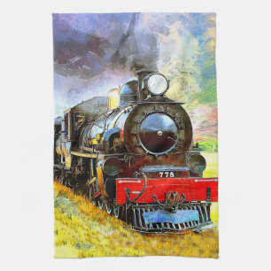 Steam Train Engine Locomotive 778 Kitchen Towel