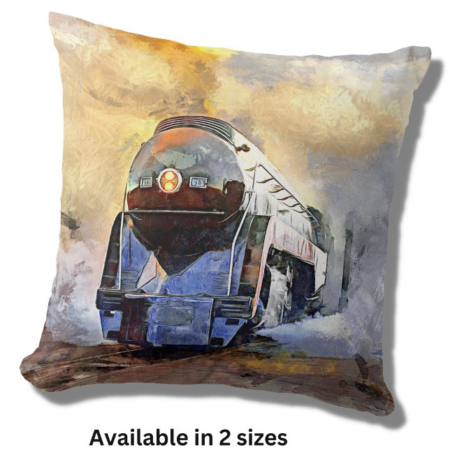 Steam Train Engine N&W 611 Locomotive in Steam Throw Pillow (Creator Uploaded)