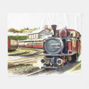 STEAM TRAIN Fleece Blanket