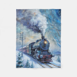 Steam Train Fleece Blanket