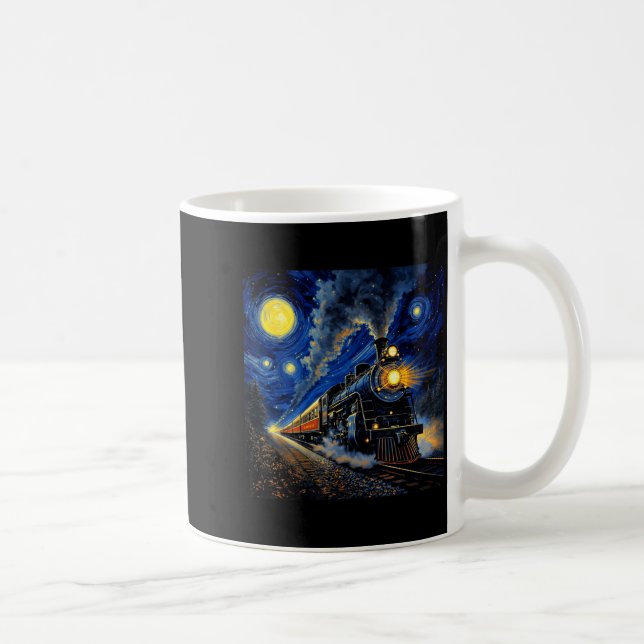 Steam Train Graphic For Men Boys Locomotive  Coffee Mug (Right)