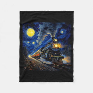 Steam Train Graphic For Men Boys Locomotive Fleece Blanket