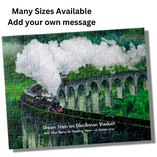 Steam Train in Glenfinnan Viaduct - Add Name  Jigsaw Puzzle (Creator Uploaded)