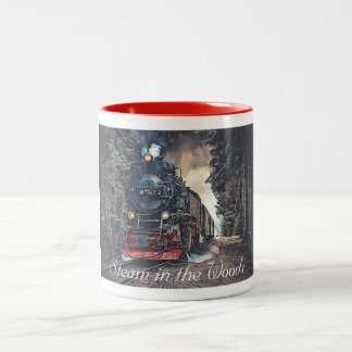 Steam Train In The Woods painting  Two-Tone Coffee Mug