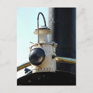 STEAM TRAIN LAMP POSTCARD