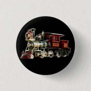 Steam Train Locomotive Engine 1 Inch Round Button