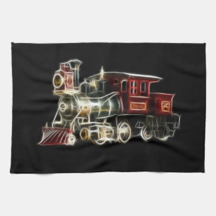 Steam Train Locomotive Engine Kitchen Towel