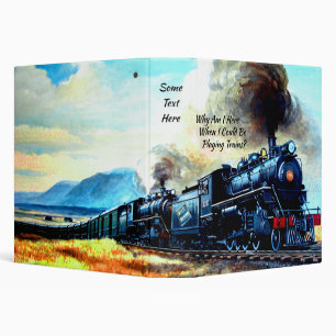 Steam Train Locomotive Engines with Your Text Binder