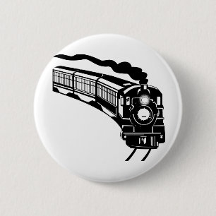 steam train locomotive vintage 2 inch round button