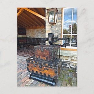 STEAM TRAIN LUGGAGE SCALES POSTCARD