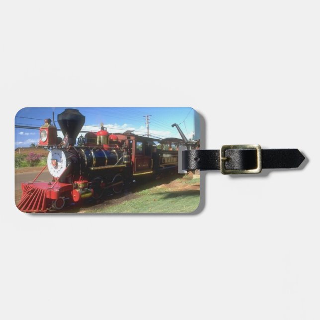 Steam Train Luggage Tag. Tag (Front Horizontal)