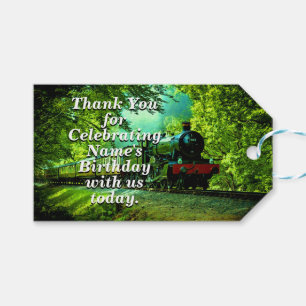 Steam Train Man's Birthday Party Thank You  Gift Tags