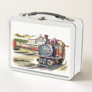 STEAM TRAIN METAL LUNCH BOX