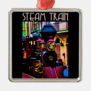 Steam Train Metal Ornament