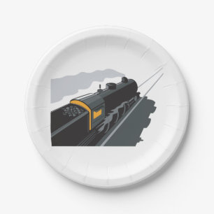 Steam Train Paper Plate