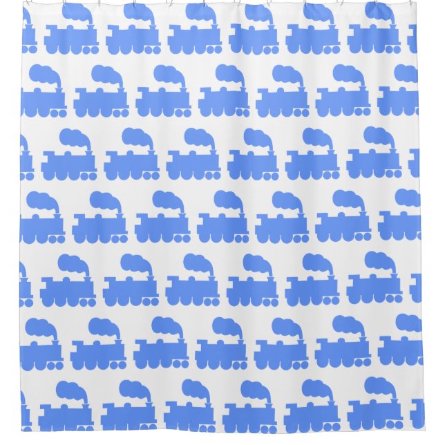 Steam Train Pattern - Baby Blue on White (Front)