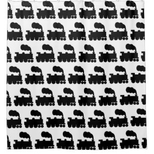 Steam Train Pattern - Black on White